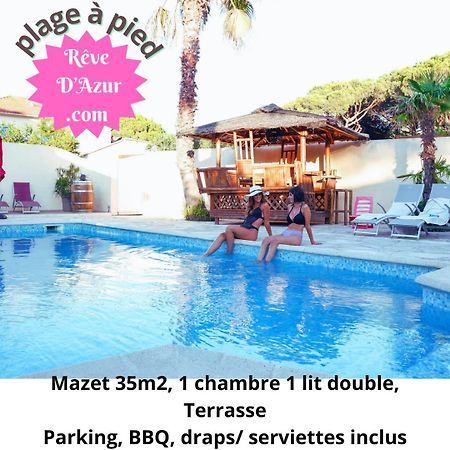 Reve D'Azur, Mazet En Bord De Mer, Parking, Piscine Partagee, Terrasse Bbq & Draps Inclus La Nartelle, 1 Salon, 1 Chambre, 1 Cuisine , 1 Sdb Sainte-Maxime Kültér fotó